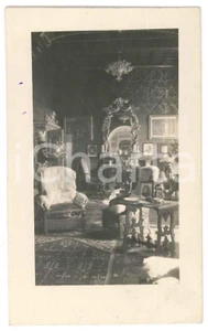 Fotografia d epoca originale 1922 TORRAZZETTA PV Interno dimora marchesa Maria SERRA Foto autografo 1