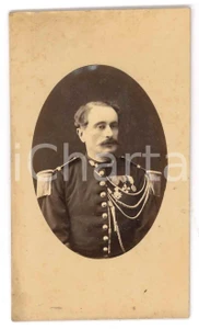 Fotografia d epoca originale 1900 ca ARMEE DE FRANCE Colonnello con onorificenze Foto G. PREVOT CDV 1