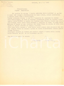 Autografo originale 1965 ORTISEI Scultore Vincenzo VINATZER spedisce statua della Madonna Autografo 1