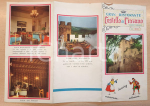 Materiale pubblicitario d’epoca 1970 ca GASSINO TORINESE Gran ristorante CASTELLO DI CINZANO Pieghevole 1