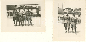 Fotografia d epoca originale Agosto 1937 GARESSIO CN Ufficiali in paese  S. Giovanni Lotto 2 foto 8x6 cm 1