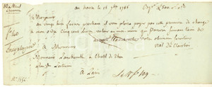 Documento originale, autentico 1786 LE HAVRE France Cambiale manoscritta VIAL DU CLAIRBOIS 1