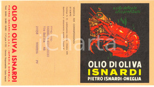 Materiale pubblicitario d’epoca 1976 ONEGLIA  Olio di oliva Pietro ISNARDI  Pieghevole listino prezzi 1
