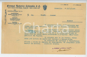 Documento originale, autentico 1944 MERCALLO Fornaci COLOMBO Sollecito cliente Comando Tedesco per vagoni 1