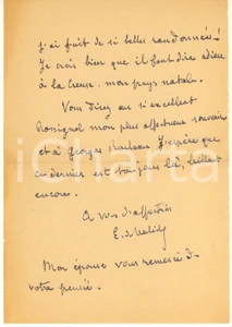 Autografo originale 1948 PARIS Etienne BANDY DE NALECHE loin de la Provence AUTOGRAPHE 1