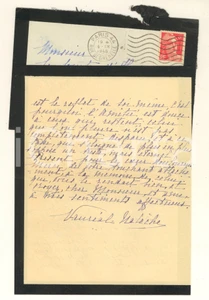 Autografo originale 1948 PARIS Julia de VAUREAL BANDY DE NALECHE a un vero amico Autografo 1