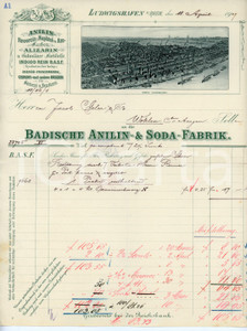 Documento originale, autentico 1909 LUDWIGSHAFEN AM RHEIN DE Badische Anilin & Sodafabrik  Faktura 1