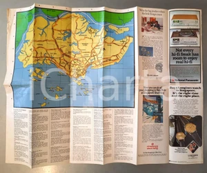 Materiale pubblicitario d’epoca 1980 TURISMO SINGAPORE  Pieghevole con mappe a colori 1