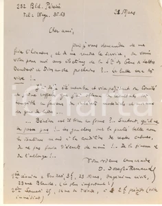 Autografo originale 1948  PARIS JeanJoseph RENAUD chiede voti per Société Gens de Lettres AUTOGRAFO 1