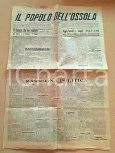 Giornale, rivista storica 1951 IL POPOLO DELL OSSOLA Troppi comuni nelle mani dei comunisti Giornale 1