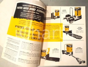 Materiale pubblicitario d’epoca 1955 USA  HYSTER COMPANY  Carrello Turret Tug Pieghevole I.M.A.I. VERCELLI 1