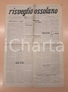 Giornale, rivista storica 1946 RISVEGLIO OSSOLANO Re Vittorio Emanuele: abdicazione o fuga?  Giornale 1