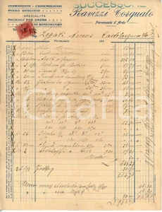 Documento originale, autentico 1917 FIORENZUOLA D ARDA Torquato RAVIZZI Ferramenta  Fattura 2 1