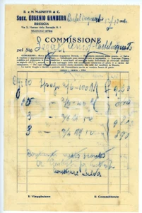 Documento originale, autentico 1934 BRESCIA Via S. Martino della Battaglia 5 Eugenio GAMBERA Ricevuta 3 1