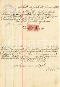 Documento originale, autentico 1925 CASTELL ARQUATO PC Ferramenta Amos LEGATI Ricevuta di pagamento 1