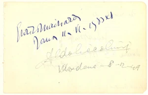 Autografo originale MUSICA AUTOGRAFI Enrico MAINARDI Aldo CICCOLINI  Jakob e Bronisław GIMPEL 1