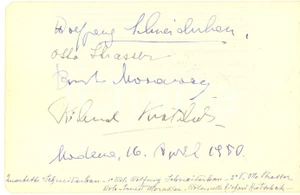 Autografo originale 1950 MODENA Quartetto SCHNEIDERHAN  Georg KULENKAMPFF Autografi musicisti 1