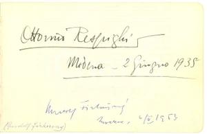 Autografo originale Ottorino RESPIGHI  Rudolf FIRKUSNY  Wiener Streichquartett AUTOGRAFI MUSICA 1