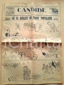 Giornale, rivista storica 1936 CANDIDE Le 14 Juillet du Front Populaire  Joseph PEYRE et Gibilterre 1