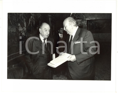 1985 ca CONFINDUSTRIA Bruno VISENTINI con Giovanni SPADOLINI *Foto 25x20 cm