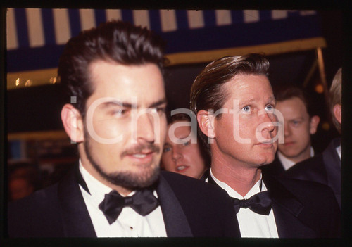 35mm vintage slide* 1990ca CINEMA - Charlie SHEEN ritratto dell'attore (2)