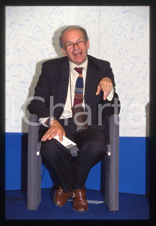 35mm vintage slide* 1997 CERNOBBIO - Fausto BERTINOTTI al Seminario AMBROSETTI 3