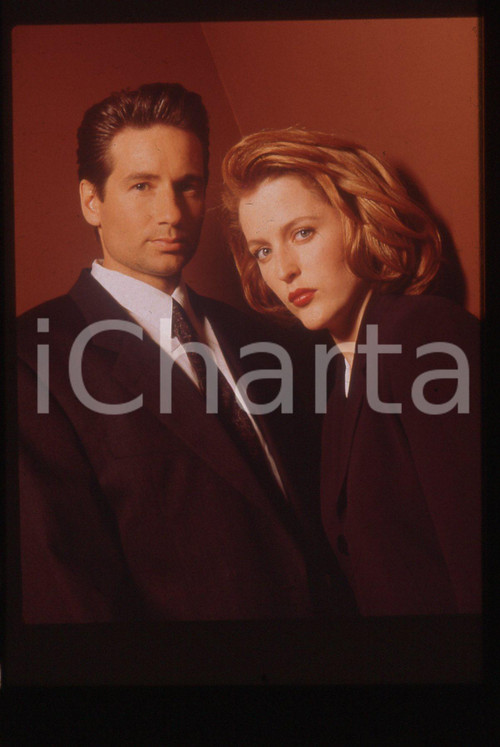 35mm vintage slide* 1993 X-FILES David DUCHOVNY Gillian ANDERSON Ritratto attori