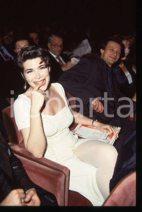 35mm vintage slide*1990ca ROMA Mariangela D'ABBRACCIO Lorenzo GIOIELLI a evento