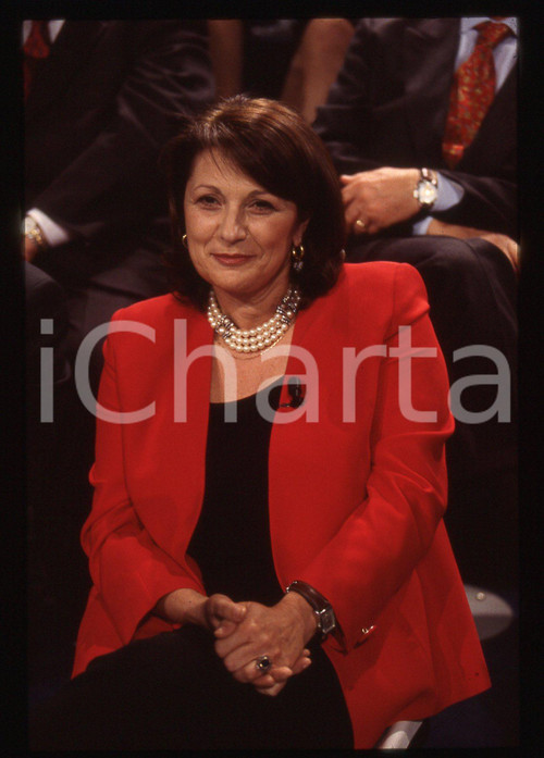 35mm vintage slide* 1998 CANALE 5 Giuliana LONGARI ospite a I TRE TENORI (4)
