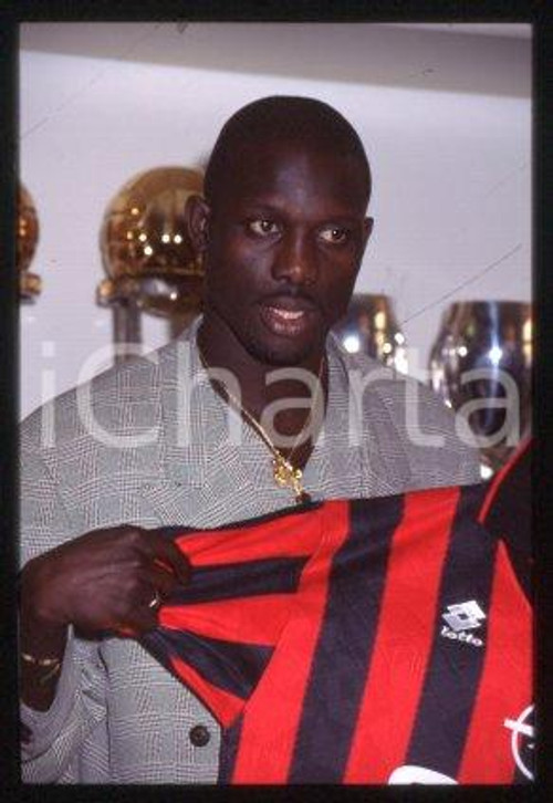 George WEAH MILAN Conferenza stampa di presentazione 1995 *35mm vintage slide 46