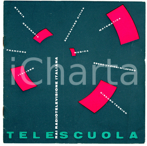 1960 ca RADIO TELEVISIONE ITALIANA TELESCUOLA Libretto pubblicitario ILLUSTRATO