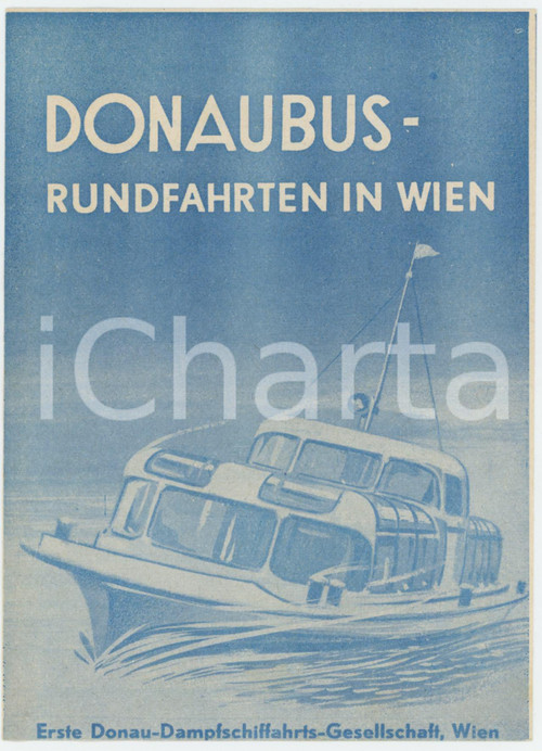 1963 WIEN - DONAUBUS - Rundfahrten  *Volantino pubblicitario battello 10x15 cm