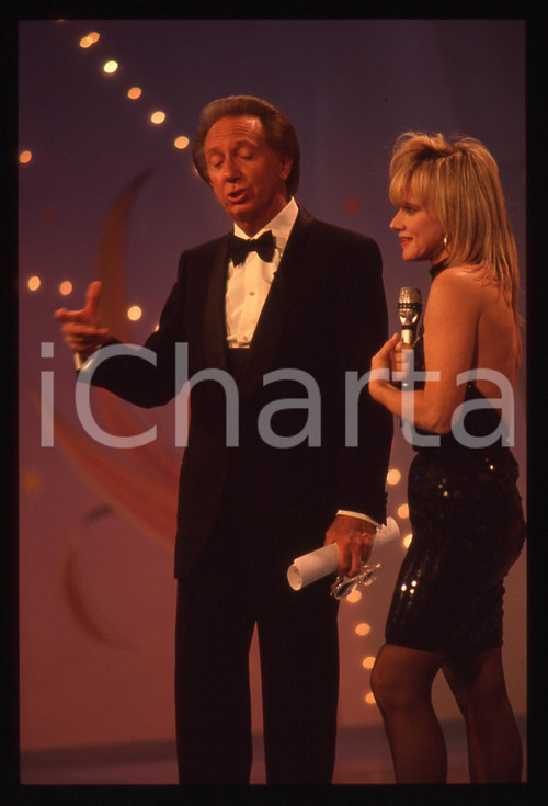 35mm vintage slide* 1990 - Rita PAVONE con Mike BONGIORNO (1)
