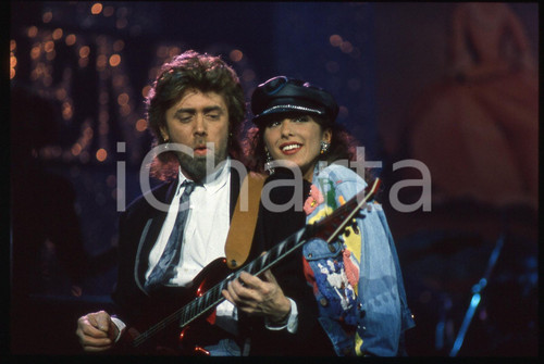 35mm vintage slide* 1990ca Sabrina SALERNO con Nico DI PALO sul palco (2)