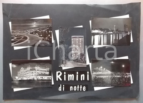 1965ca RIMINI Il Grand Hotel - Grattacielo - Lungomare *Bozzetto cartolina 50x35