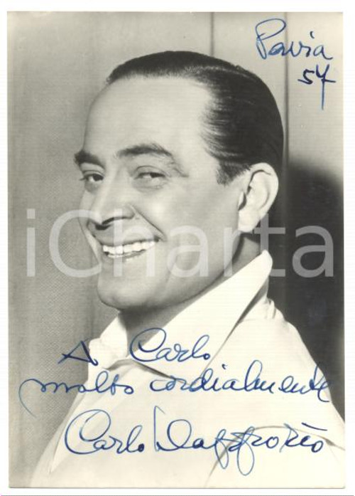 1957 TEATRO Ritratto di Carlo DAPPORTO - AUTOGRAFO su foto seriale