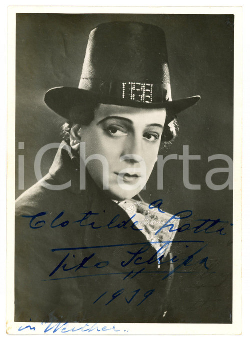 1939 LIRICA Tenore Tito SCHIPA in "Werther" - Fotografia con AUTOGRAFO 13x18 cm