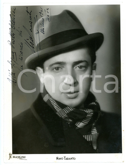 1941 MILANO - CINEMA Attore Nino TARANTO *Foto seriale con AUTOGRAFO 18x24 cm