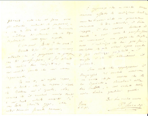 1891 ROMA On. Giuseppe SAREDO contro il "Circondario di Tortona" - Autografo