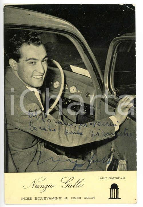 1955 ca MUSICA Cantante Nunzio GALLO - Foto seriale con AUTOGRAFO 10x15 cm