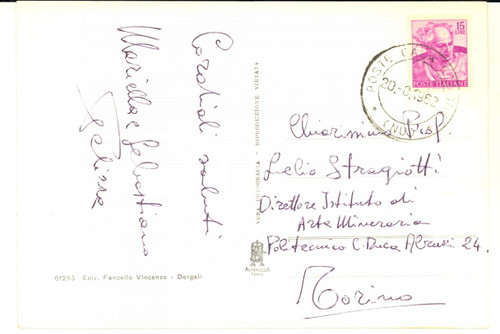 1962 DORGALI Albergo BUE MARINO Mariella e Sebastiano PELIZZA - AUTOGRAFO FG VG