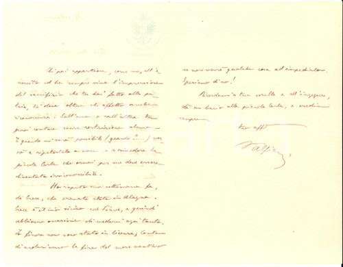 1918 WW1 Generale Vittorio Luigi ALFIERI consola la nipote Margherita *AUTOGRAFO