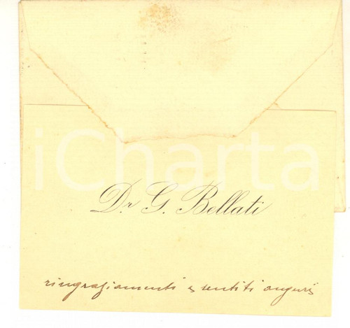 1929 ROMA Biglietto G. BELLATI (Ministero dell'Educazione Nazionale) - AUTOGRAFO