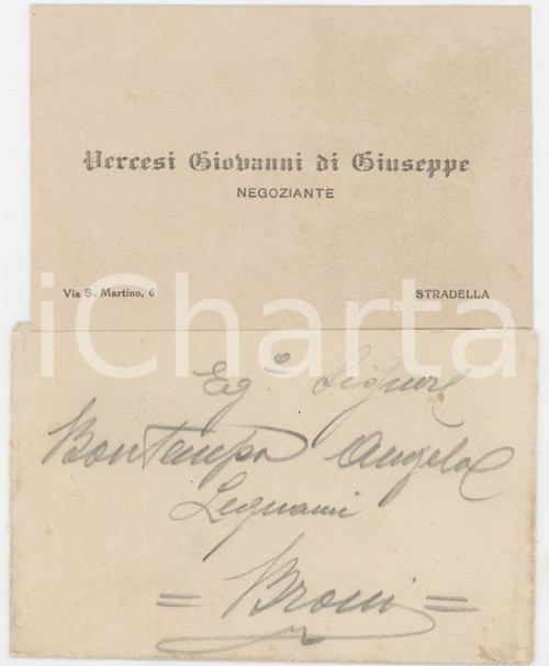 1927 STRADELLA (PV) Giovanni VERCESI negoziante - Biglietto da visita