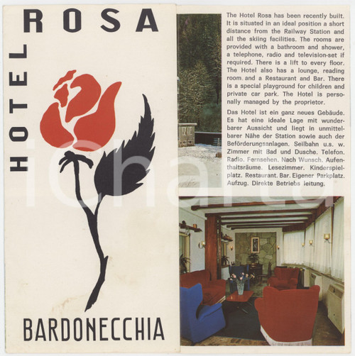 1970 ca TURISMO BARDONECCHIA (TO) Hotel ROSA - Pieghevole illustrato