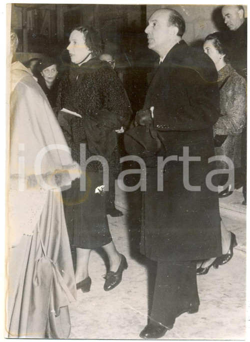 1953 MONTPELLIER Funerale regina ELENA - Re UMBERTO II e Maria José DEL BELGIO