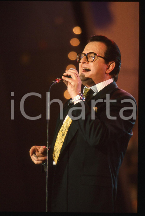 35mm vintage slide* 1990ca MUSICA Jimmy FONTANA durante un concerto (1)