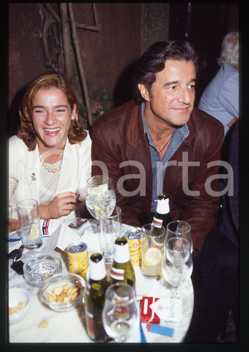 35mm vintage slide* 1990 ca ROMA Christian DE SICA Silvia VERDONE ritratto (2)