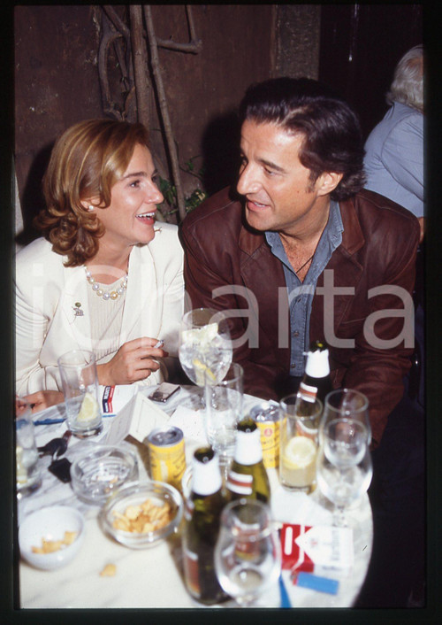 35mm vintage slide*1990 ca ROMA Christian DE SICA Silvia VERDONE ritratto (9)