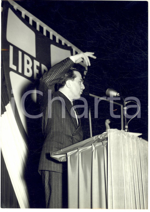 1956 MILANO Ministro Giulio ANDREOTTI in campagna elettorale DC - Foto 13x18